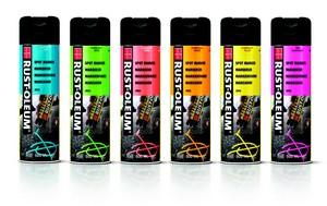 spraye fluorescencyjny  do znakowania palet spray rust oleum hard hat 2800 drzew boisk fluorescencyjne